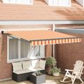 vidaXL Sklopná markíza Žltá a oranžová 300 x 250 cm