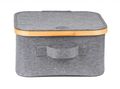 Úložný box G21 30 x 30 x 15 cm, bambusový s vekom, sivý