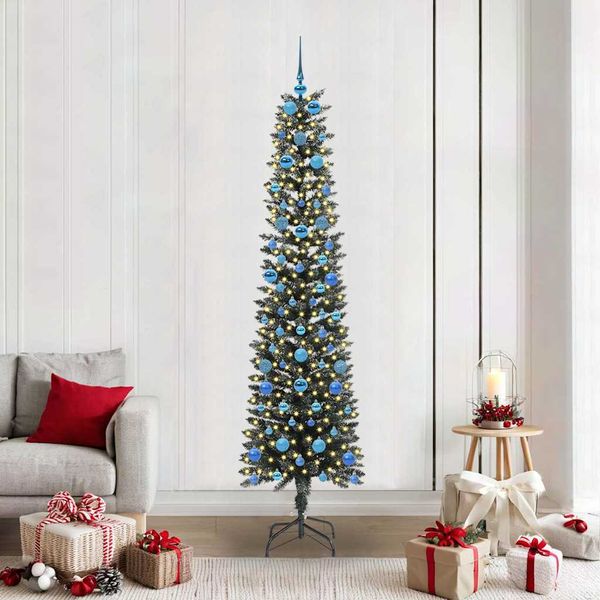 vidaXL Umelý vianočný stromček Zelená 210 cm PVC, plast a oceľ