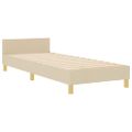 vidaXL Rám postele s čelnou doskou Krémová 90 x 200 cm látka