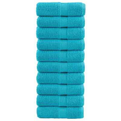 vidaXL Prémiové umývacie utierky SOLUND 10 ks tyrkysové 30x30 cm 600 g/m²