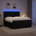 vidaXL LED boxspring posteľ s matracom Čierna 140 x 190 cm Látka