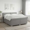 vidaXL Posteľ boxspring s matracom Svetlosivá 200 x 200 cm Látka