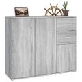 vidaXL Komoda sivá sonoma 91x29,5x75 cm spracované drevo