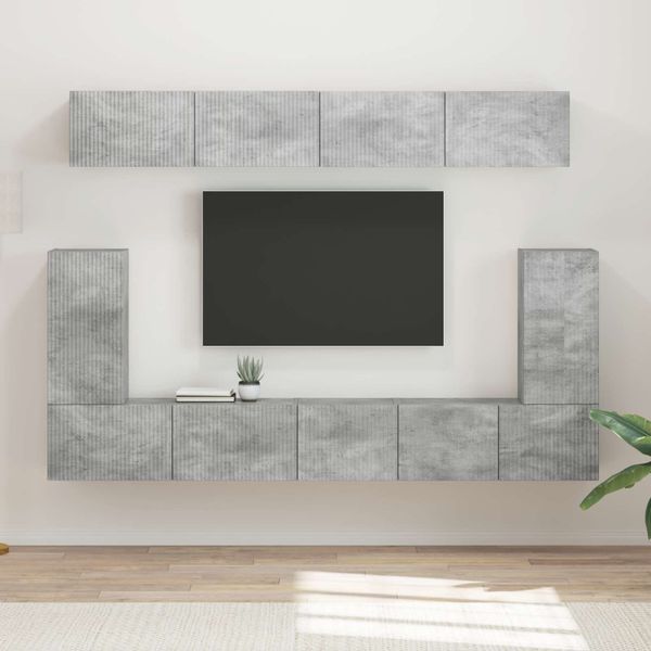 vidaXL Zostava TV skriniek 5 pcs Betónová šedá Kompozitné drevo
