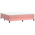 vidaXL Posteľný rám boxsping s matracom ružový 180x200 cm zamat