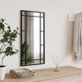 vidaXL Nástenné zrkadlo čierne 30x60 cm obdĺžnikové železné