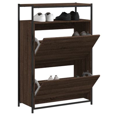 vidaXL Botník hnedý dub 75x34x112 cm kompozitné drevo