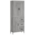 vidaXL Vysoká skrinka sivý dub sonoma 69,5x34x180 cm spracované drevo