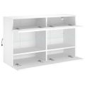 vidaXL TV nástenná skrinka s LED svetlami biela 98,5x30x60,5 cm