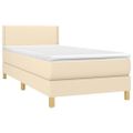 vidaXL Boxspring posteľ s matracom krémová 100x200 cm látka