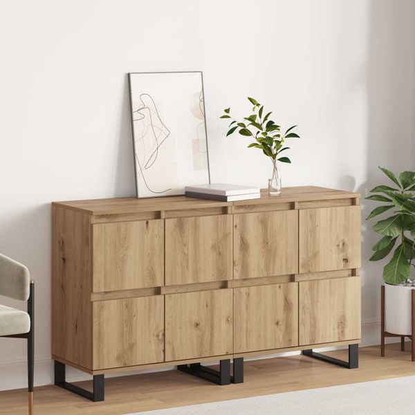vidaXL Servírovacia skriňa 2 pcs Remeselný dub 60 x 35 x 70 cm