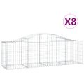 vidaXL Oblúkový gabionový kôš 8 ks 200x50x60/80 cm pozinkované železo