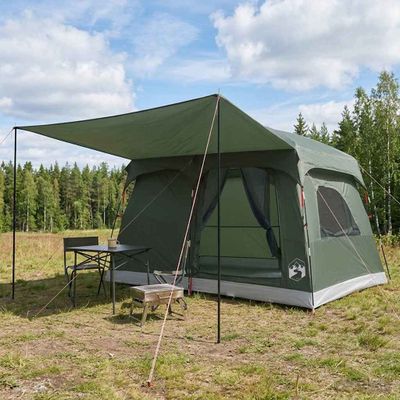 vidaXL Rodinný stan Armádna zelená 380 x 260 x 190 cm Polyester