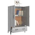 vidaXL Vysoká skrinka sivý dub sonoma 70x31x115 cm spracované drevo