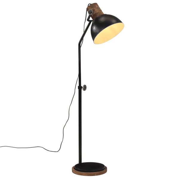 vidaXL Podlahová lampa 25 W čierna 30x30x90-150 cm E27