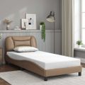 vidaXL Rám postele bez matraca Hvar kapučínový 90x200 cm umelá koža