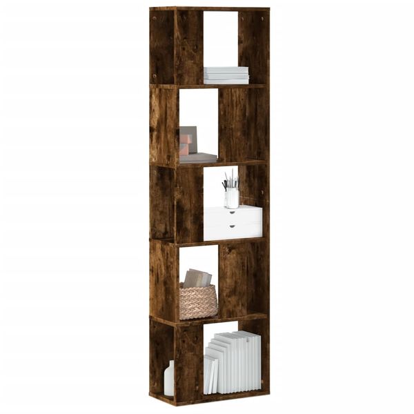 vidaXL Knižnica 5 políc dymový dub 45x23,5x162,5 cm kompozitné drevo