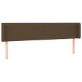 vidaXL Čelo postele s LED tmavohendé 163x16x78/88 cm látka