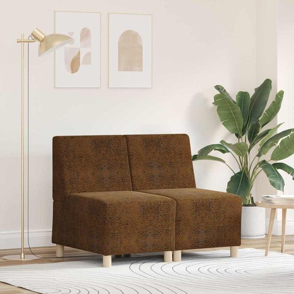 vidaXL Bezrúčková modulárna sofa jednotka 2 pcs Hnedá 55 x 74 x 82 cm