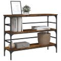 vidaXL Konzolový stolík dymový dub 100x32x75 cm kompozitné drevo