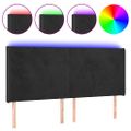 vidaXL Čelo postele s LED čierne 203x16x118/128 cm zamat