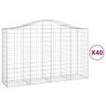 vidaXL Oblúkové gabionové koše 40 ks 200x50x120/140 cm pozink. železo