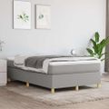 vidaXL Posteľný rám s boxspringom bledosivý 120x200 cm látka