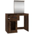 vidaXL Toaletný stolík so zrkadlom dymový dub 90x50x132,5 cm drevo