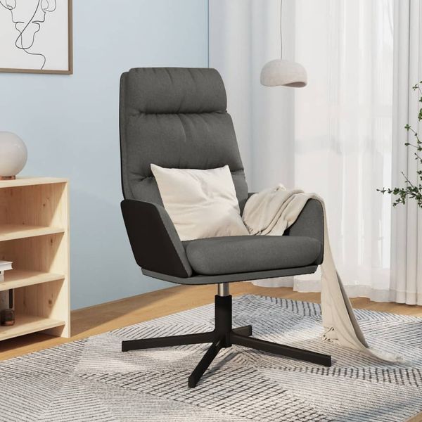 vidaXL Relaxačné kreslo tmavosivé látkové