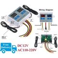 Digitálny termostat duálny XK-W1088, -50 až +110 °C, napájanie 12 V