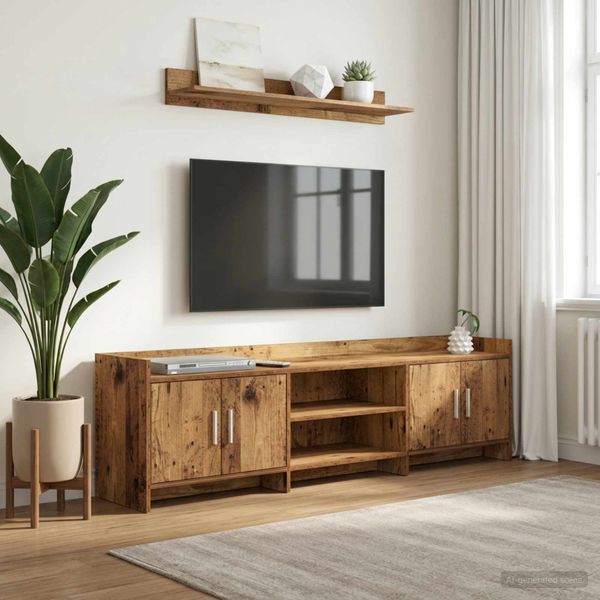 vidaXL TV skrinka 168 x 33 x 47 cm Staré drevo Kompozitné drevo