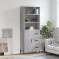 vidaXL Vysoká skrinka sivý dub sonoma 69,5x34x180 cm spracované drevo