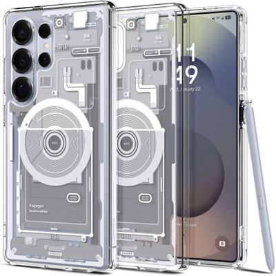 Spigen Ultra Hybrid Mag MagSafe case for Samsung Galaxy S25 Ultra Zero One White