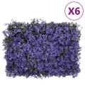 vidaXL Umelý plot z listov 6 ks fialový 40x60 cm