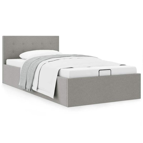 vidaXL Hydraulický posteľný rám+úložný priestor, látka 90x200 cm