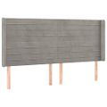 vidaXL Čelo postele s LED bledosivé 183x16x118/128 cm zamat