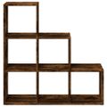 vidaXL Knižnica 3-poschodová dymový dub 99x29x99 cm kompozitné drevo