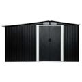vidaXL Záhradná kôlňa s posuvnými dverami antracitová 329,5x205x178 cm oceľová