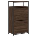 vidaXL Botník hnedý dub 60x34x112 cm kompozitné drevo