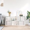 vidaXL skladacie úložné boxy 4 ks Krémovo 32x32x32 cm Netkaná textília
