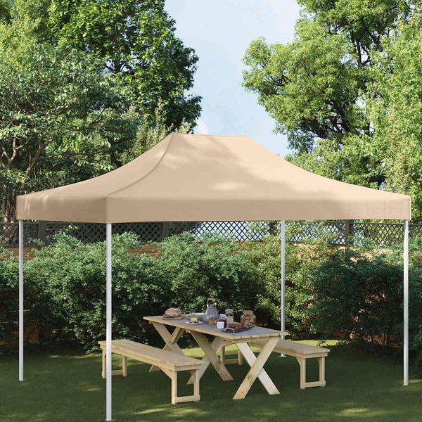 vidaXL Strecha na párty stan 4,5x3 m, béžová 270 g/m²