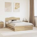vidaXL Rám postele Sonoma dub 150 x 200 cm Inžinierske drevo