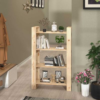 vidaXL Knižnica/deliaca stena 80x35x125 cm masívna borovica
