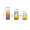 LED dekorácia – 3x vosková sviečka v skle, 6x AA, teplá biela, časovač