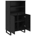 vidaXL Highboard Čierna 60 x 36 x 110 cm Kompozitné drevo