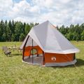 vidaXL Tipi stan 4-miestny Šedá a oranžová Polyester a oceľ