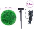 vidaXL Umelé buxusové gule s LED svetlami, 2 ks, zelená, 22 cm