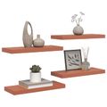 vidaXL Stenná polica Nástenná montáž 4 ks Červená 60 x 23,5 x 3,8 cm