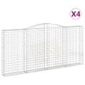 vidaXL Oblúkové gabiónové koše 4ks 400x30x180/200cm pozinkované železo